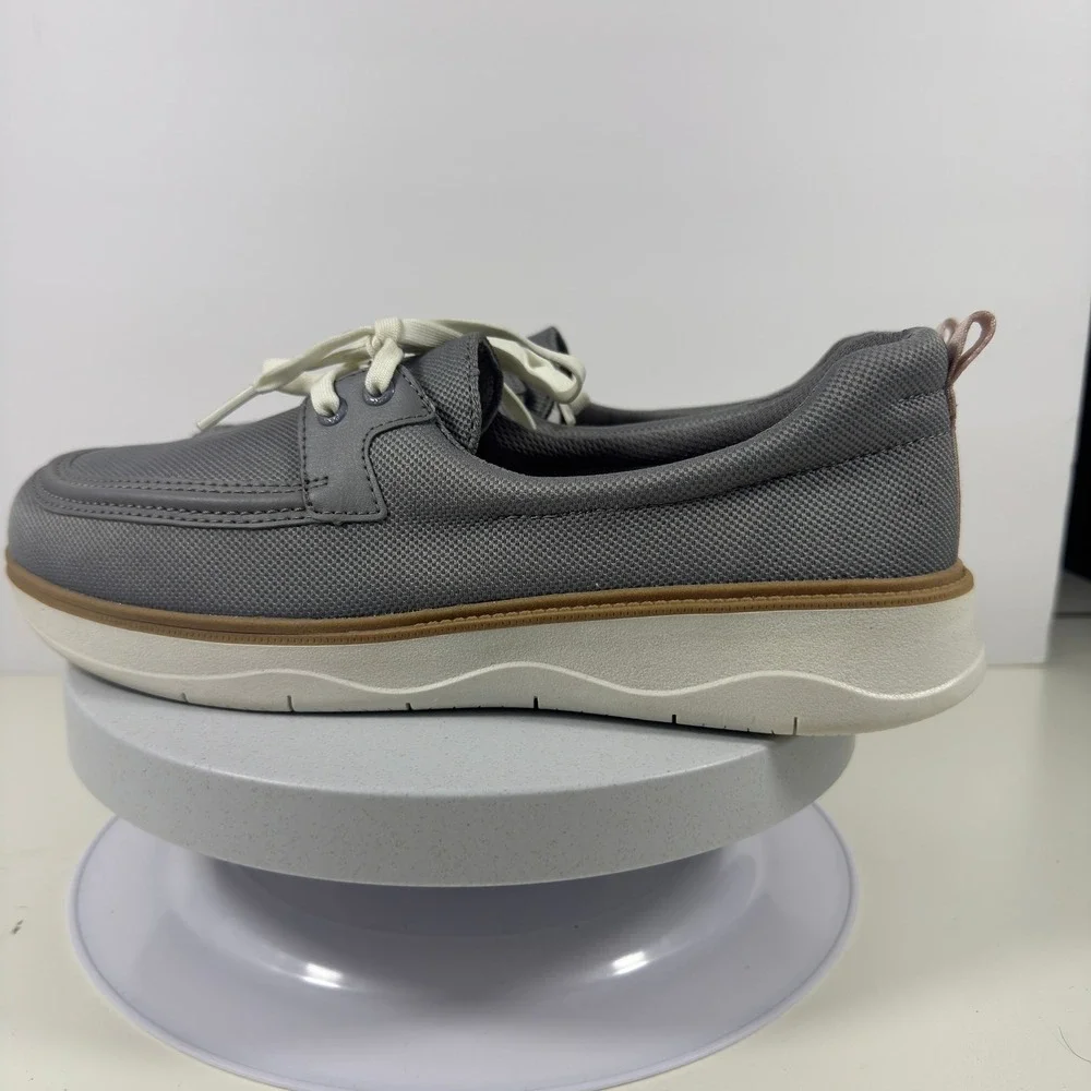 Sperry Women's Gray Canvas Boat Shoes Comfort Casual Lace Up‎ Size 10